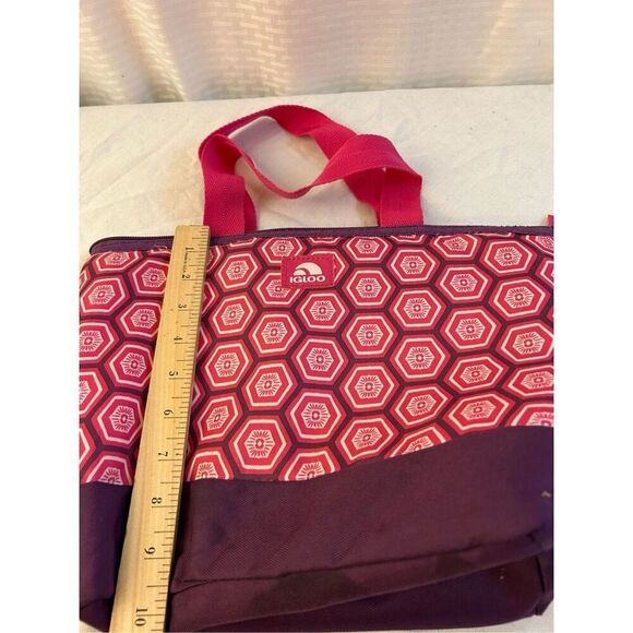 Igloo insulated lunch tote pink 14"x10" geometric bag - Picture 7 of 8
